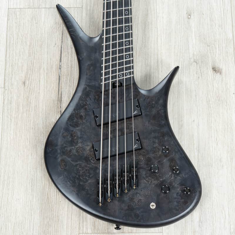 Legator HB5F Multi-Scale 5-String Bass, Satin Black Burl image 1