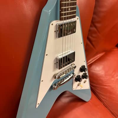 2023 Gibson Custom Shop 70’s Flying V Limited Run Japan Market Maui Blue image 4