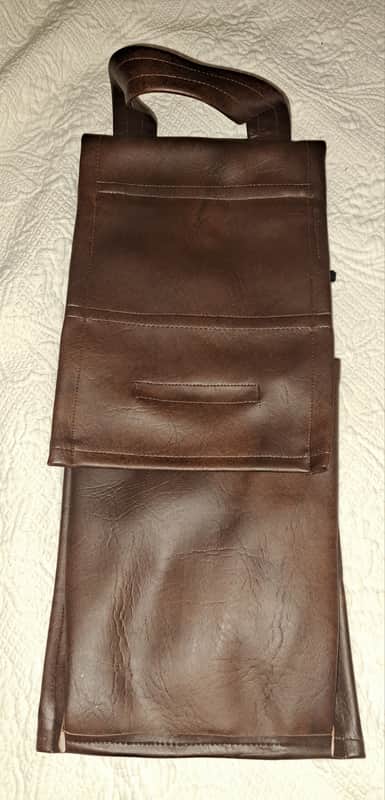 Vintage Faux Leather Drum Stick Bag Case 1970's - brown image 1