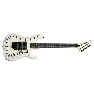 Kramer NightSwan Guitar w/Floyd Rose - Vintage White w/ Aztec Graphic image 3