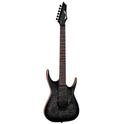 Dean Exile Select Floyd Neck-Thru Archtop, Satin Black Burst, EXILE SEL F NT QM SBB image 7