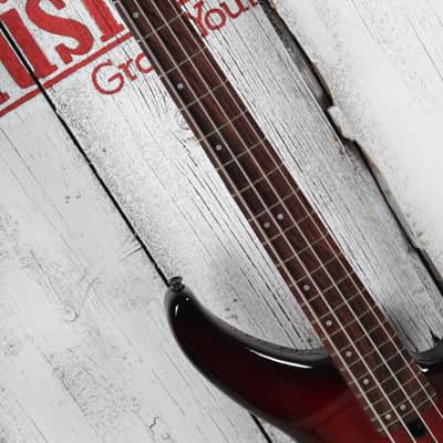 Yamaha TRBX604FM 4 String Electric Bass Guitar Flame Maple Top Dark Red Burst image 9