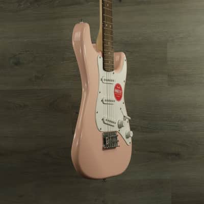 Squier Mini Stratocaster with Laurel Fretboard Shell Pink image 3