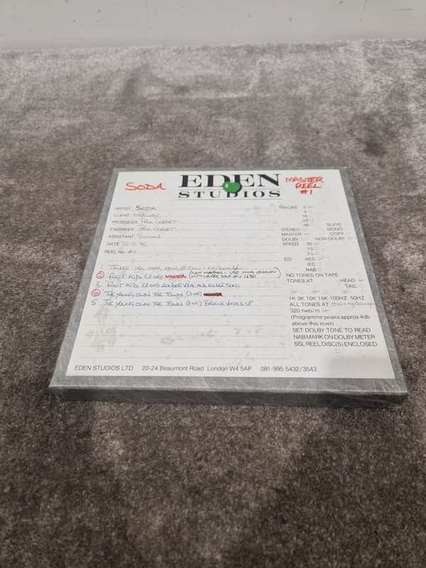 Soda – Britpop Band Collectible Eden Master Reel #1 – Excellent w/ Mix Variants & Studio Notes image 1