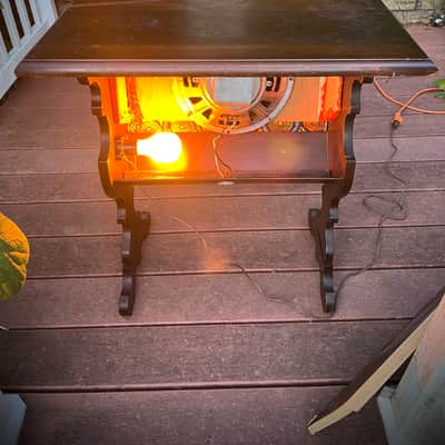Rotary Connection Wild 1x10 guitar speaker cabinet on legs! Semi closed. Real wood. Lights up. Vintage CTS 10” Alnico speaker. One of a kind / one off. 2026 - Wood image 14