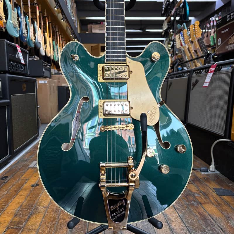 Gretsch Japan Broadkaster LX Center Block Electric Guitar with String-Thru Bigsby Cadillac Green w/Hard Case image 1