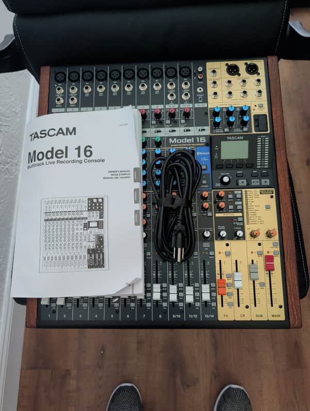 TASCAM Model 16 Multitrack Recorder / Mixer / Audio Interface 2019 - Present - Black with Wood Cheeks image 1