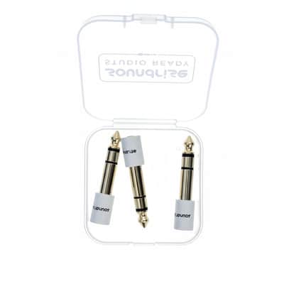 Soundrise White Ceramic Audio Adapter 3-Pack – 1/8" (3.5mm) to 1/4" (6.35mm) TRS – Gold-Plated Stereo Headphone Jack Converters image 3