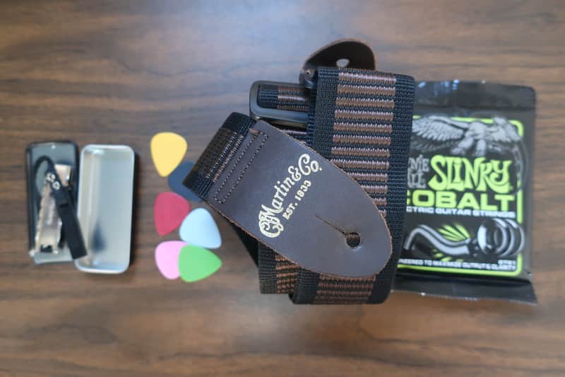 Quick I Have A Rock Gig Next Week 1 Guitar Strap 1 Packs Strings 10s Med. Light Gauge Heavy Hard Pick Set & Capo image 1