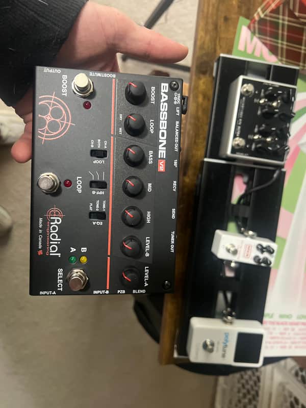 Radial Bassbone V2 Dual Channel Bass Preamp & DI Pedal 2025 - Black image 1