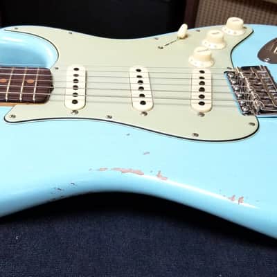 used 2024 Fender Custom Shop Late-1962 Stratocaster Relic in Faded Aged Daphne Blue, Excellent Condition with OHSC & Paperwork! image 16