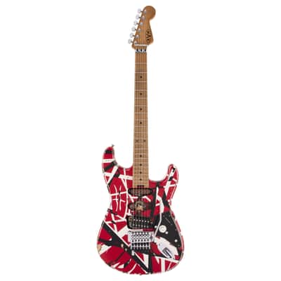 Used EVH Striped Series Frankie - Red/White/Black Relic w/ Maple FB image 2