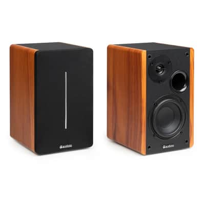 Audizio KS01B Regallautsprecher aktiv Set 120W BT Wood image 2