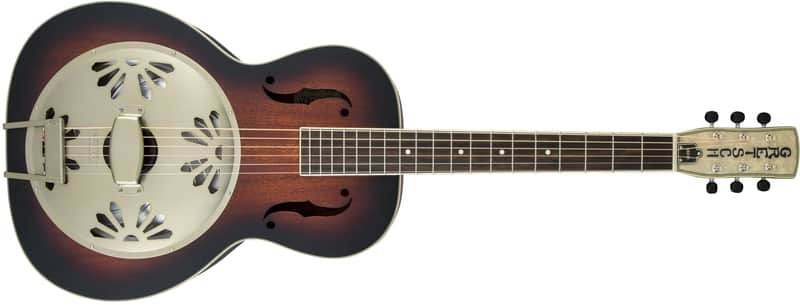 Gretsch G9240 Alligator Round-Neck Mahogany Body Biscuit Cone Resonator Guitar 2024 - 2-Color Sunburst (INCLUDES CASE AND FREE RETRO WALL CLOCK) image 1