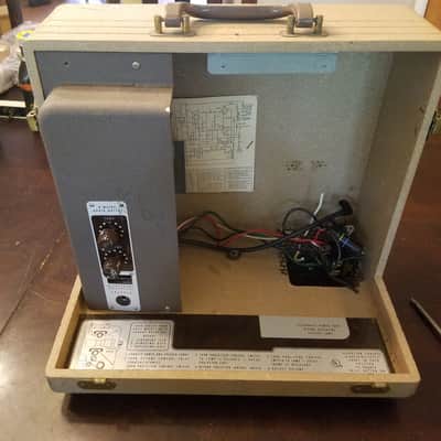 Kodak Mono 8 Watt Tube Amp Project and Cab, Speaker AlNiCo 6x9 1963 Tan image 3