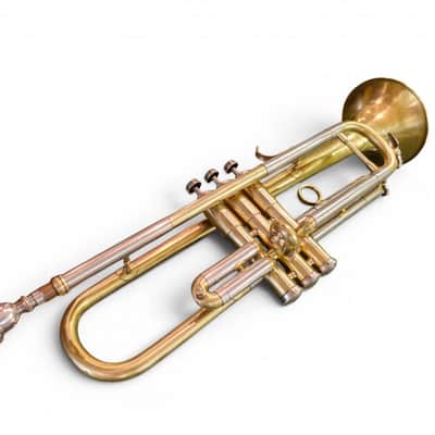 SVintage Soviet Bb Trumpet “Pompovaya Truba” No. 3461 — Moscow Musical Instrument Factory — 1970s — Brass & Silver Finish with Original Velvet Case image 2