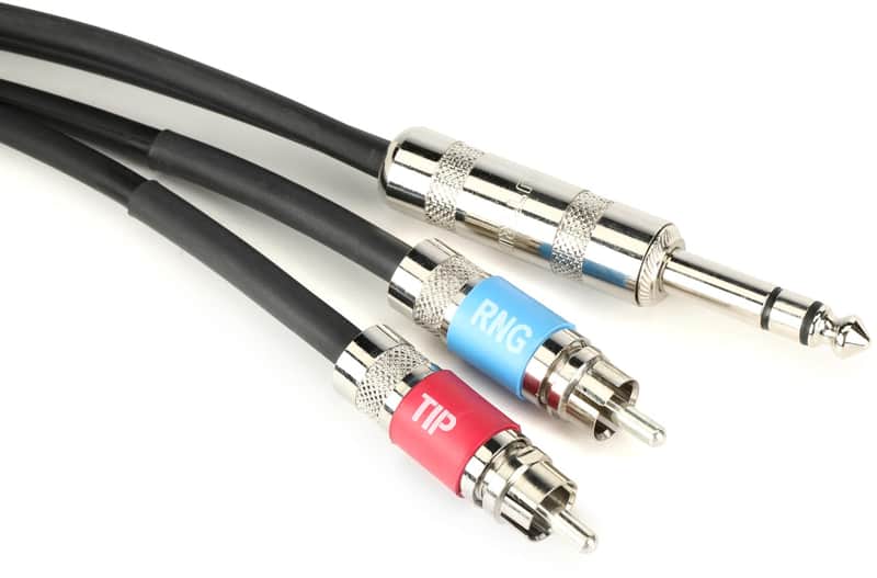 Pro Co IPBQ2R-10 1/4-inch TRS Male to Dual RCA Male Cable - 10 foot image 1