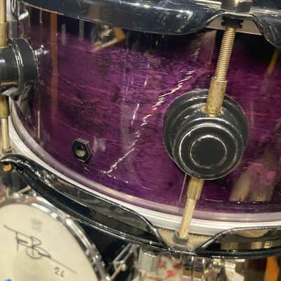Terry Bozzio's DW - 5.5x13" Craviotto Solid Shell Snare Drum - Transparent Purple Lacquer - Autographed! image 10