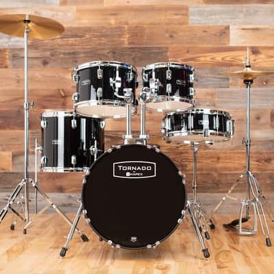 Mapex Tornado 3 Compact 5 Piece Drum Kit, Black With Hardware, Cymbals And Stool image 1