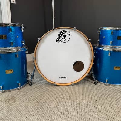 Pork Pie Custom 5-Piece Shell Pack (US Made) — Blue Sparkle Mid 2000’s - Blue Sparkle image 1