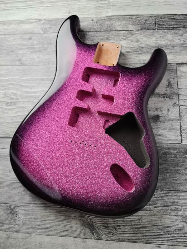 Unicorn Horn Pink 2PC Mahogany ST S-Style Body High Gloss, Hard Tail, Custom Shop Vintage Part Gadget, DIY Building Kit, S-Type Guitar image 1