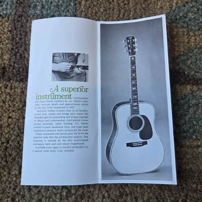 Vintage 1969 Martin D-45 Reintroduction Pamphlet! Rare, Original Case Candy, Paperwork! image 2