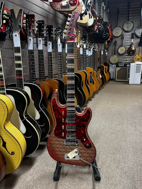 Hofner Galaxie 176 Red Brocade-Texture Vinyl 1960s Electric Guitar image 1