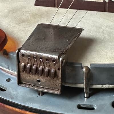 1940's U.S. Kay 4-string Tenor Banjo Patriotic WW2 + Original Case image 6