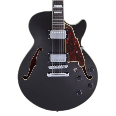 D'Angelico Premier SS Semi-Hollow Body Electric Guitar, Black Flake w/Gig Bag image 3