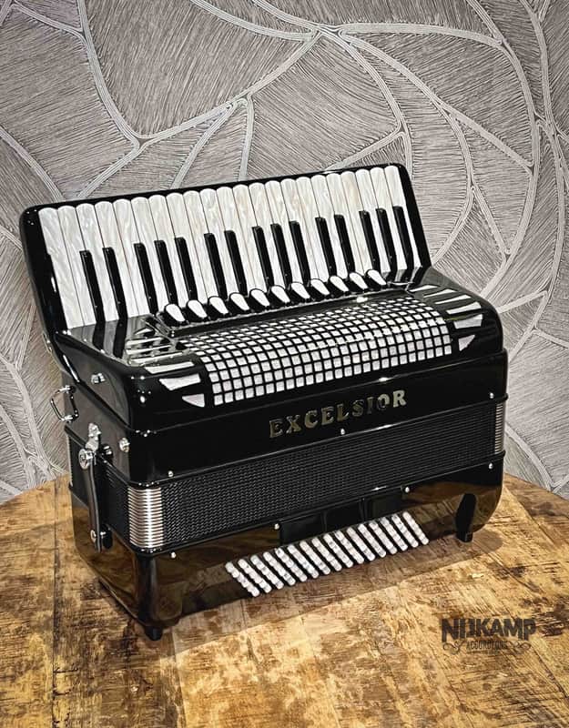 Excelsior 1304 BCS 96 Bass 4 Voice Accordion - Black image 1