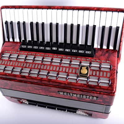 German Made Top Piano Accordion Weltmeister Serino - 120 bass, 16 registers (11 + 5 switches) + Shoulder Straps & Hard Case ~ LMMH - Video image 4