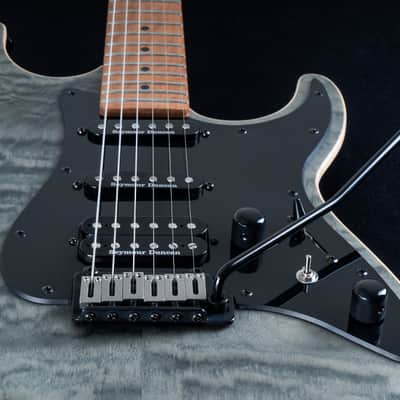 Michael Kelly Mod Shop 67 Duncan, Black Wash Quilt Maple Top, Swamp Ash Body, Roasted Maple Neck image 6