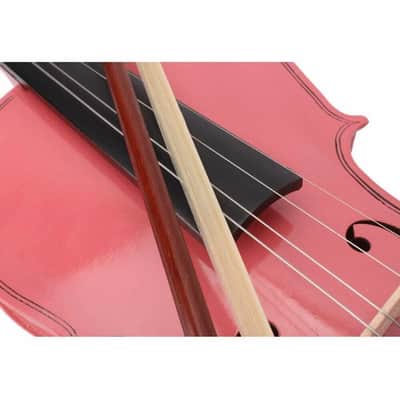 1/4 Violin Set for Kids Basswood Pink Acoustic Violin Fiddle for Kids image 5