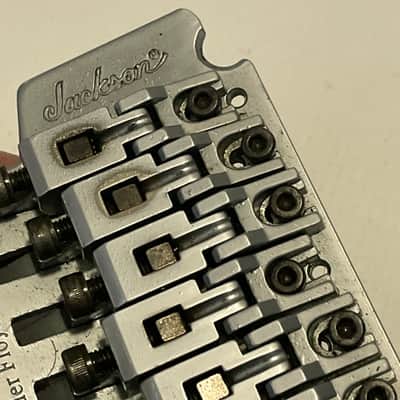 1990's Jackson Dinky Guitars JT-580LP Takeuchi Brushed Chrome Licensed Floyd Rose Tremolo Guitar Bridge Set image 20