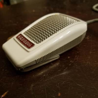 Grundig GDM 15 Dynamic Harp XLR Mic Palm GDM15 West Germany 1959 Silver Screen Grey Plastic Cloth Cord image 2