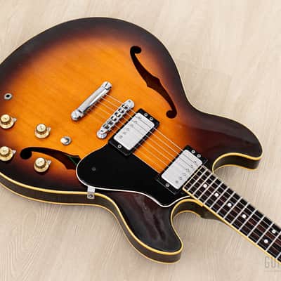 1987 Yamaha Super Axe SA-1800 Vintage Carved Top Semi-Hollow Guitar Brown Sunburst w/ Spinex Humbuckers, Case image 7
