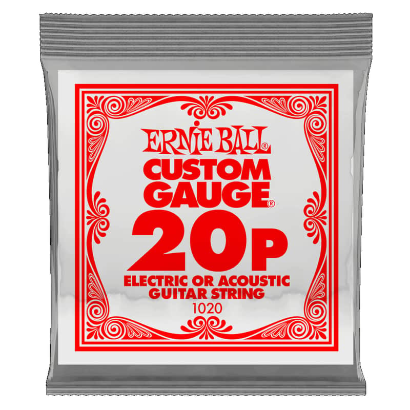 Ernie Ball Plain Steel .020" -- 6 Pack image 1