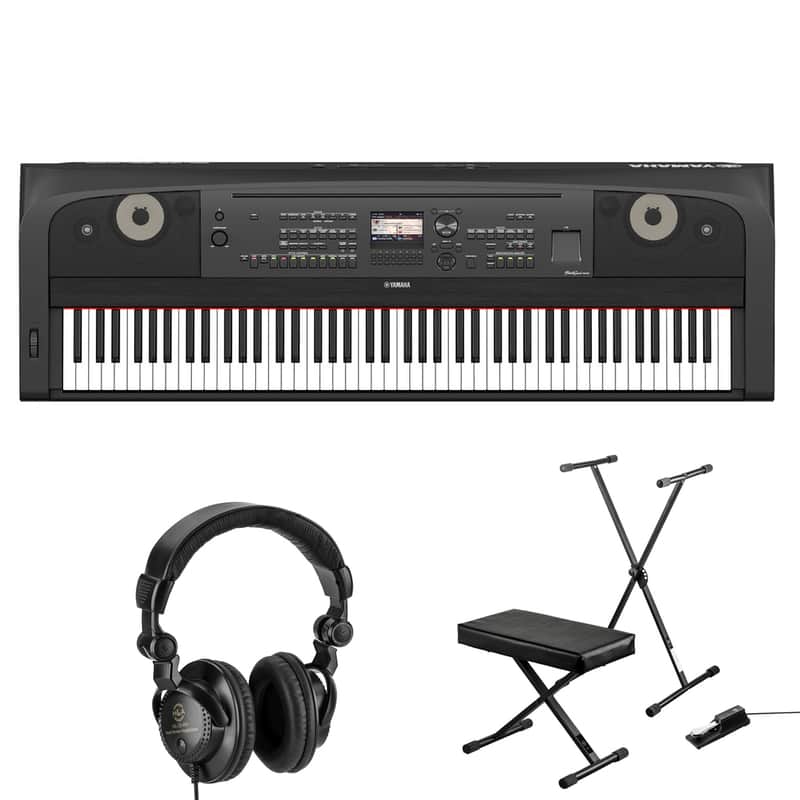 Yamaha DGX670 88-Key Grand Piano, Black, with Stand, Bench, Sustain Pedal, and Studio Headphones image 1