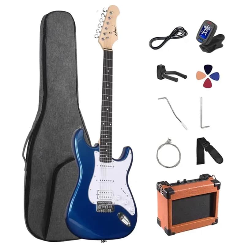 ADM Full Size 39 inch Electric Guitar Package - Blue image 1