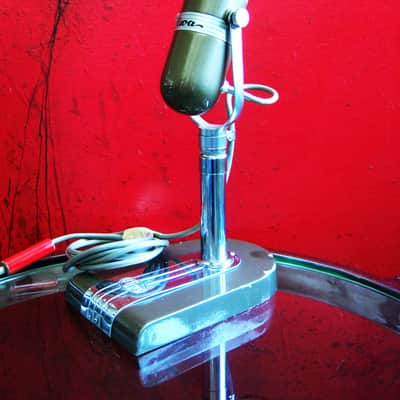 Vintage 1960's Aiwa DM-17 dynamic omni-directional microphone High Z w cable & stand Lafayette Calrad Olson image 6