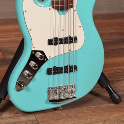 Roscoe Classic 5 String JJ Bass Seafoam Green Left Handed w/ Gig image 2