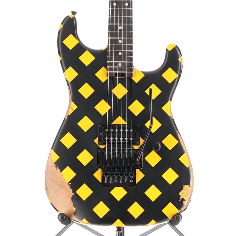 Charvel Super-Stock SD1 H FR EB Electric Guitar Diamond Life Yellow and Black (C4)(52590) (52590) image 1