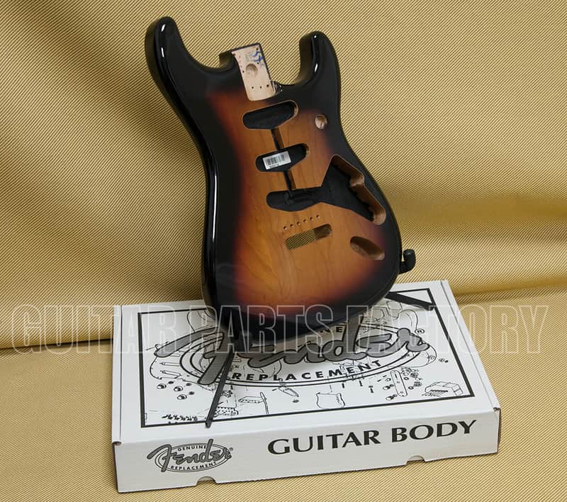 099-8003-700 Genuine Fender Alder Sunburst Stratocaster Body w/ Vintage Bridge image 1