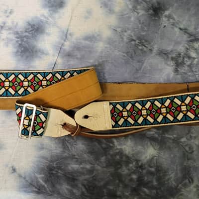 Vintage 1960's Ace Stained Glass Guitar Bass Strap Hendrix Clapton Case Candy #2 image 5