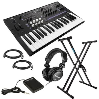 Korg Wavestate Wave Sequencing Synthesizer, Nektar NP-1 Pedal, (2) Midi Cables, (2) 1/4 Cables, Tascam TH02, Keyboard Stand Bundle