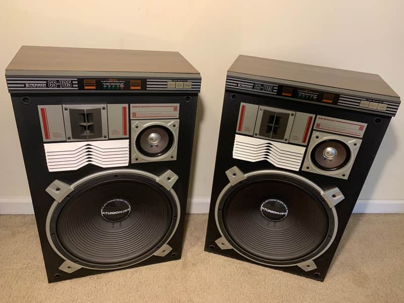 RARE 1984 Pioneer CS-705 4-Way 200W Hi-Fi Speakers, Oak, Near Mint Condition image 1