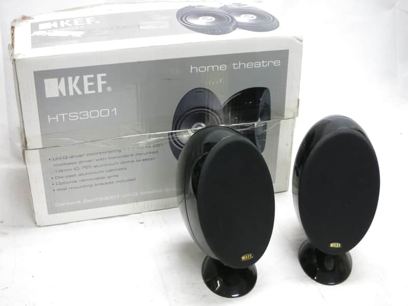 KEF HTS3001 スピーカー 2本(ペア) Uni-Q サテライト KEF HTS3001 Uni-Q Satellite Home Theater Speaker Pair Black Glossy