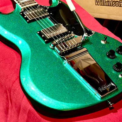 Vintage Guitars 30th Anniversary VS6 Electric Guitar with Vintage Style Vibrato  Green Metalflake image 19