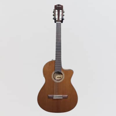 Fender CN-140SCE Thinline Concert Nylon String Acoustic Guitar w/ Case - Natural image 8