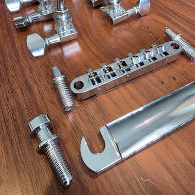 Generic Full Tune o Matic Kit w/HambuckersElectric Guitar Gibson LP/SG Style 2025 - Chrome image 3